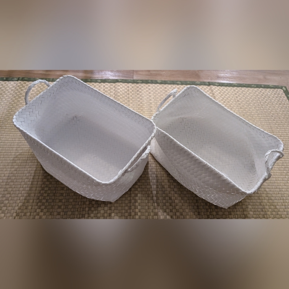 Woven Storage Baskets White